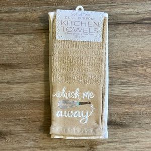 NWT Whisk Me Away Dual Purpose Kitchen Hand Towels - Set of 2